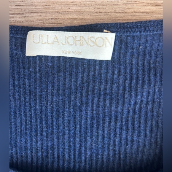 Ulla Johnson Lilo Top In Midnight Ultra Fine Ribbed Knit Layered Ruffle Sleeves - Picture 3 of 11